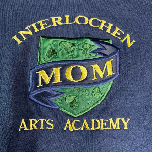 Vintage Genus Women's XL Sweatshirt Interlochen Arts Academy Mom Navy USA made - Picture 4 of 7
